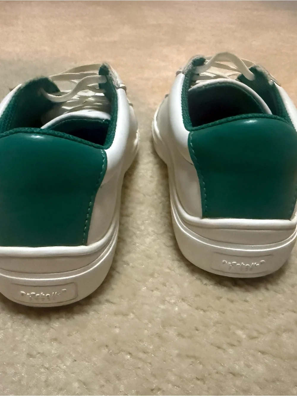 Dr. Scholl's White Sneakers with Green Lining